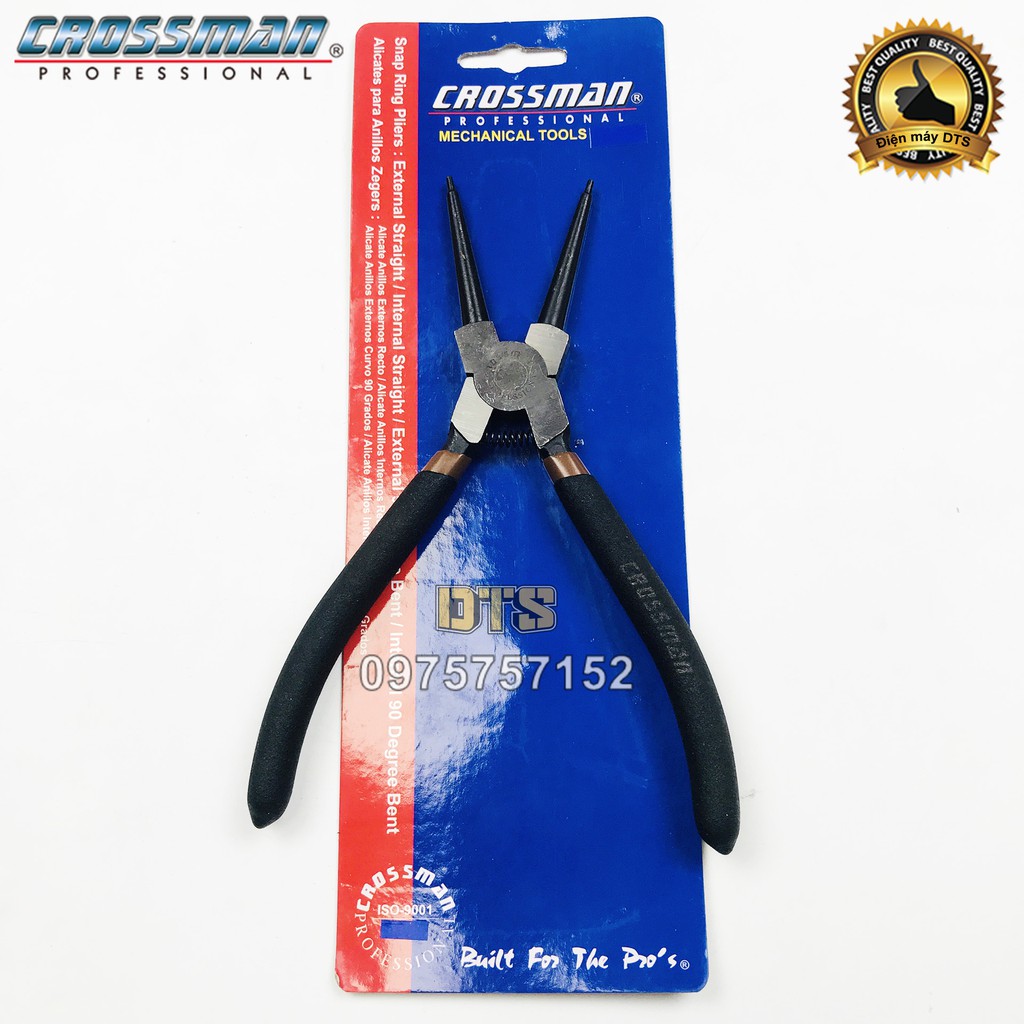Kìm mở phe trong mũi thẳng cao cấp CROSSMAN 95-152 GUARANTEE 7 inch, kìm phanh thép CR-V, kềm mở phe mũi thẳng mở trong