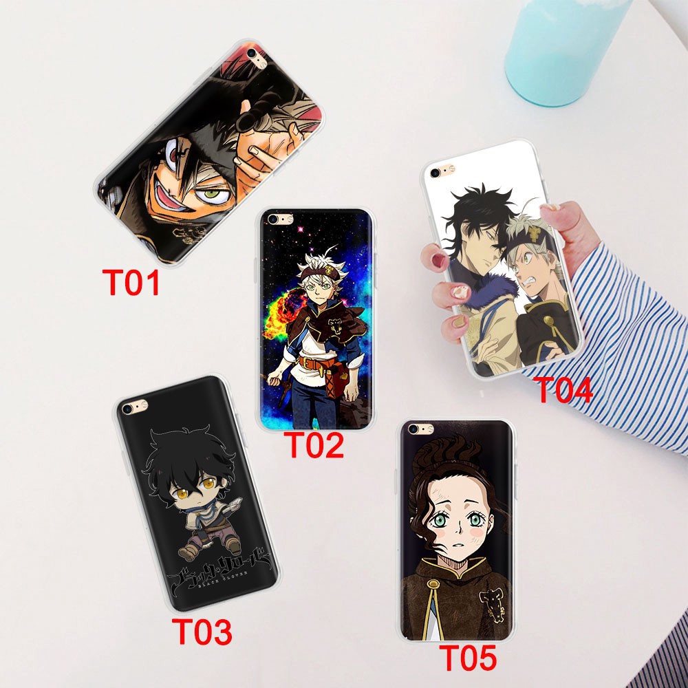 Ốp điện thoại mềm trong suốt hình Black Clover 35GT cho iPhone 8 7 6s 6 plus 5 5S SE 5C 4 4s