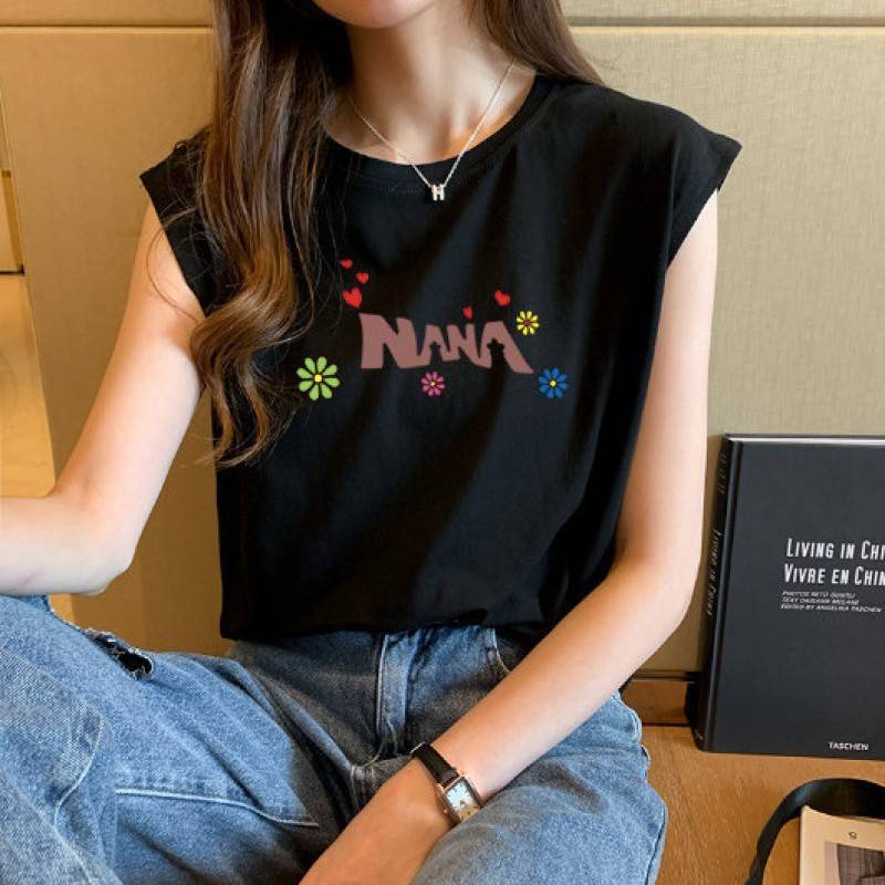 Áo Sát Nách Dáng Rộng Vải Cotton In Hoạt Hình Thời Trang Xuân Hè Cho Nữ