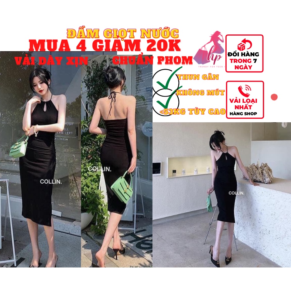 Váy đầm nữ dạng yếm giọt nước hở lưng cột dây ôm body cực sang chảnh mẫu mới 2022 - mã VD138 | BigBuy360 - bigbuy360.vn