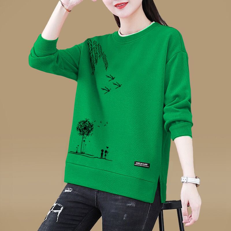 Áo Nỉ Cổ Tròn Dáng Dài Cỡ Lớn Phong Cách Phương Tây Thời Trang 2022 Mới