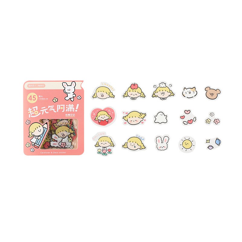 Bộ Sticker / Hình dán Họa Tiết Em Bé Dễ Thương (45 Hình)