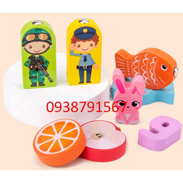 Đồ chơi bảng gỗ dạy bé học số, các loại con vật hoa quả,màu sắc và câu cá cho bé phát triển