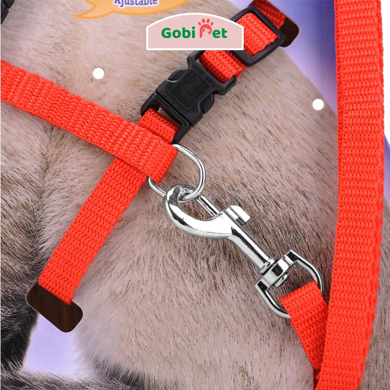 dây xích chó mèo thú cưng 2 đai đeo ngực bền chắc và an toàn - Gobi Pet