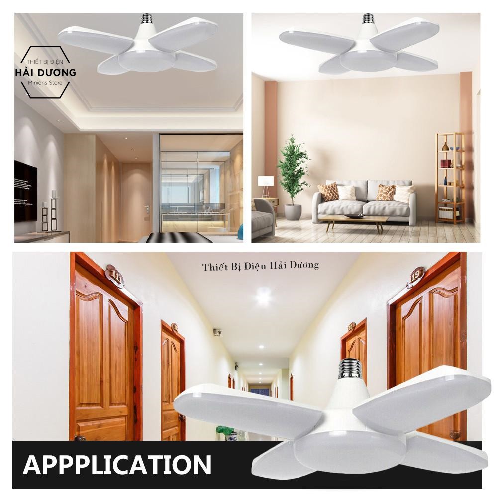 Combo Bộ 3 BÓNG ĐÈN LED 4 CÁNH QUẠT ĐÁY PHÁT SÁNG BX-60 SIÊU SÁNG - SIÊU TIẾT KIỆM ĐIỆN 60W
