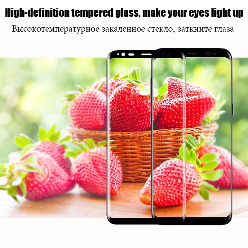 Kính cường lực toàn màn hình cạnh cong 3D cho Samsung Galaxy S8 S9 Plus Note 8 Note 9