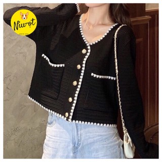 Áo croptop tay dài tiểu thư xinh xắn