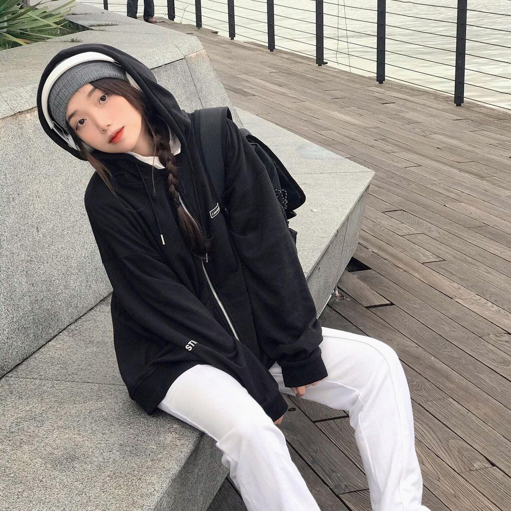 Áo khoác hoodie zip nam nữ STN chất nỉ dày có mũ,dây kéo form rộng, khoác ulzzang unisex FFSTORE | BigBuy360 - bigbuy360.vn