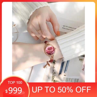 Đồng Hồ Nữ Kimio 6328 Hàng Chính Hãng Dây Kim Loại Nhỏ Xinh - Màu Đỏ