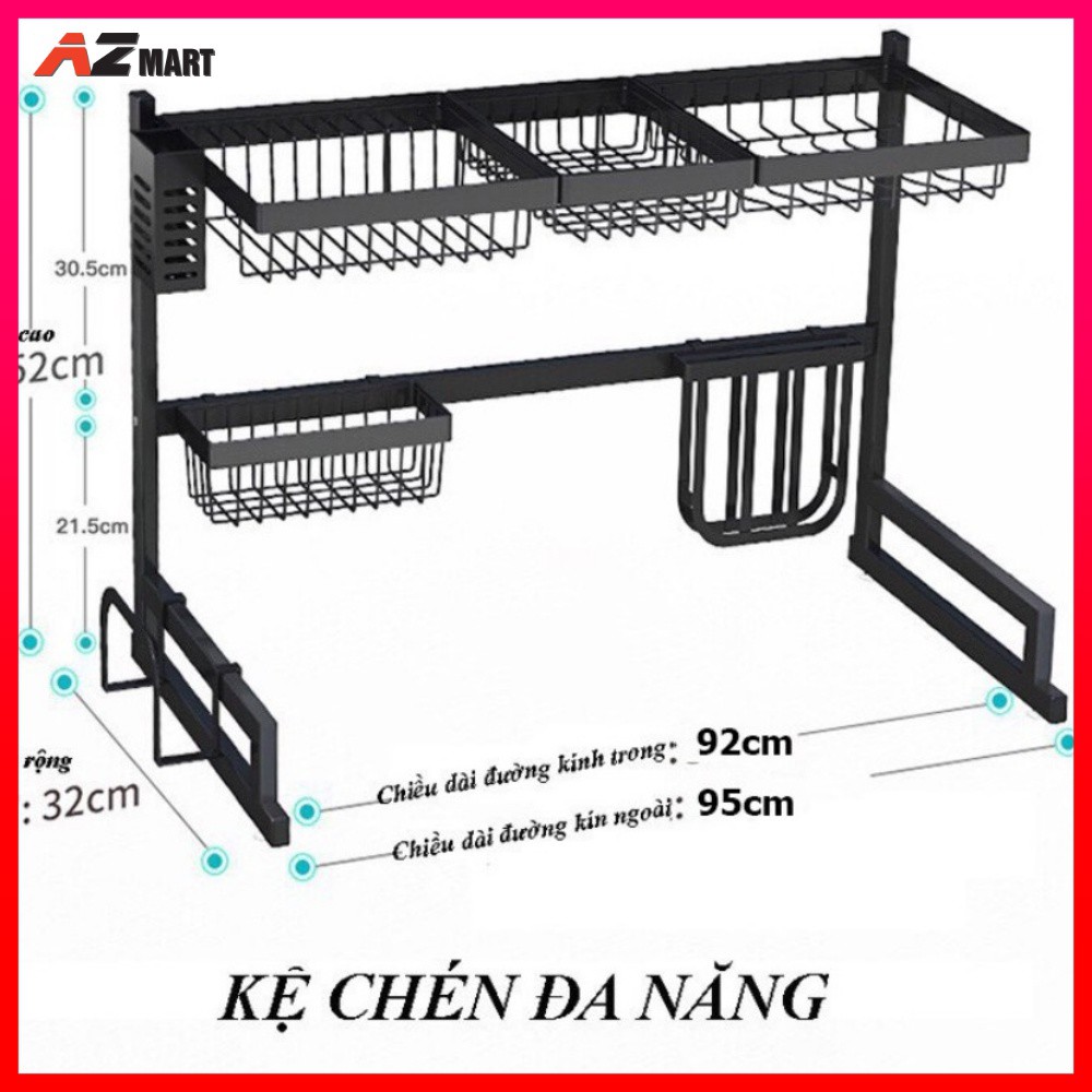 Kệ Úp Bát Đĩa, Giá Úp Bát Trên Bồn Rửa Cao Cấp Rộng 95cm | BigBuy360 - bigbuy360.vn