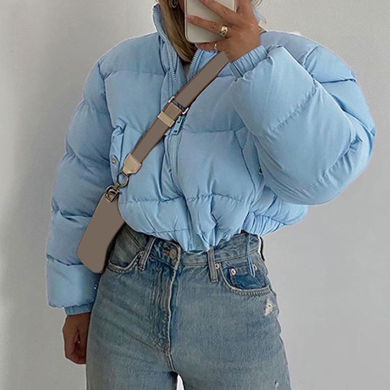 Áo Khoác Crop Top Dáng Ngắn Gọn Nhẹ Thời Trang Mùa Đông Cho Nữ