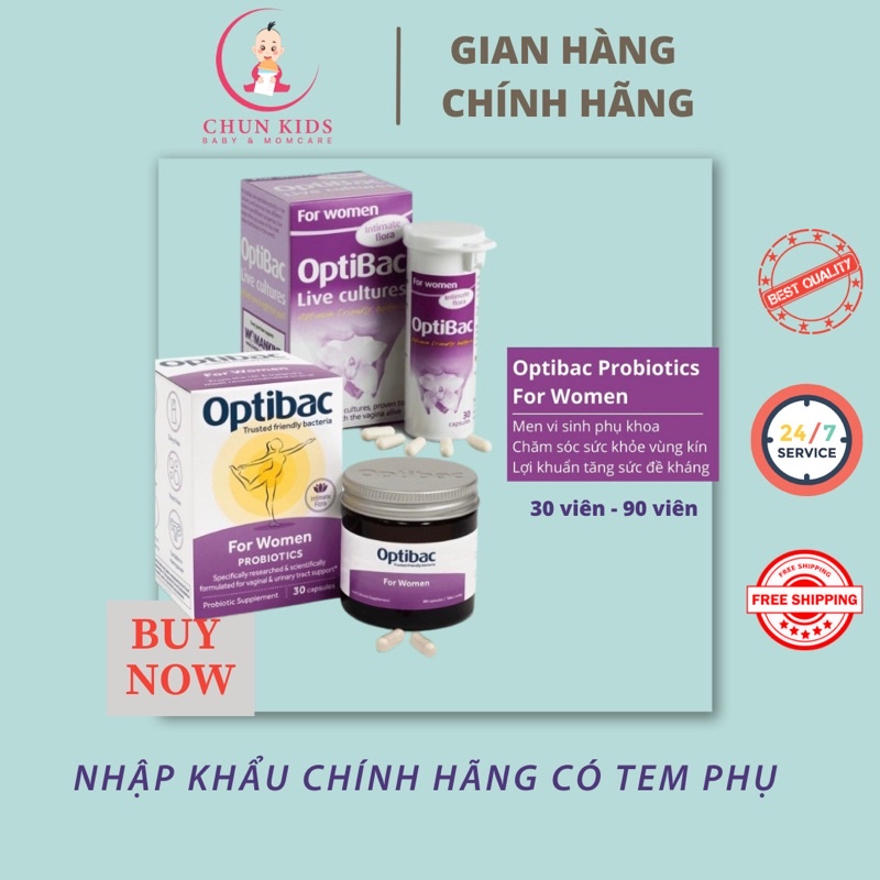 Men vi sinh Optibac Tím For Women Mẫu mới 30v - 90v