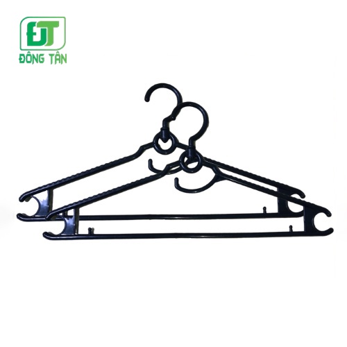 Combo 30 Chiếc Móc Áo Nhựa ĐÔNG TÂN Màu Đen Cổ Xoay Dẻo Bền