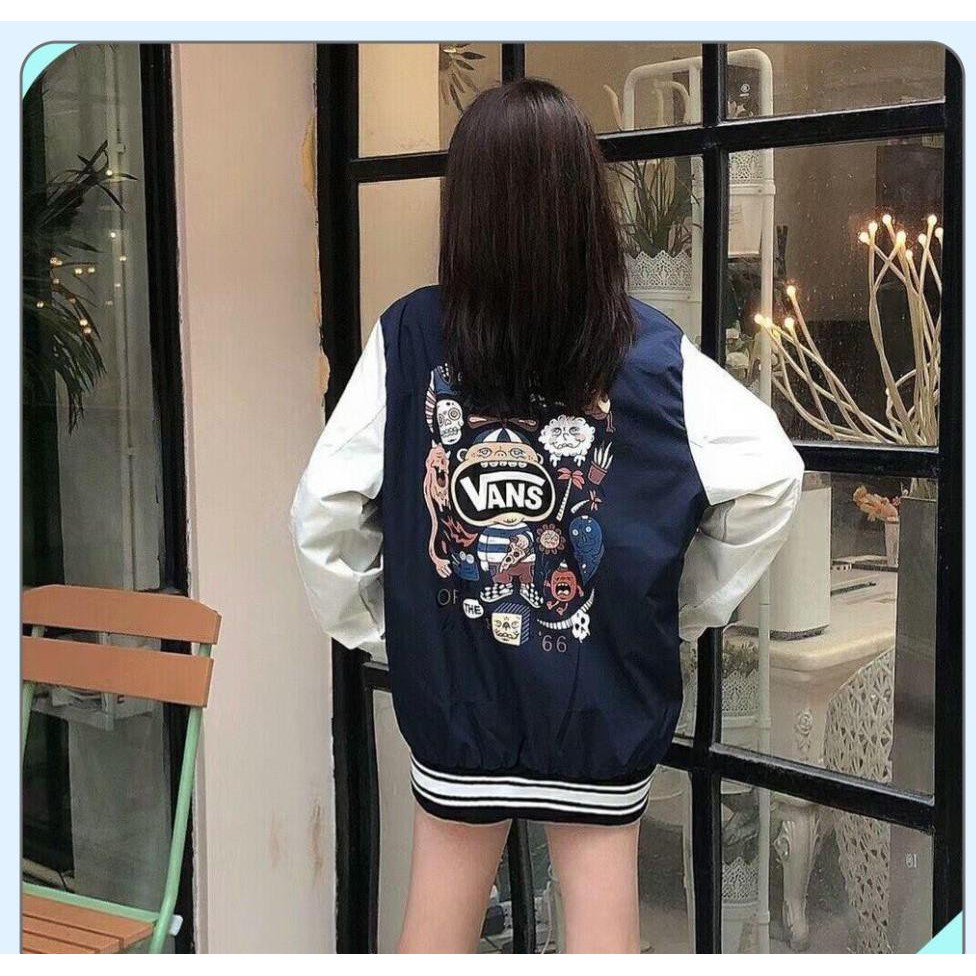 Áo Khoác Bomber Nam Nữ Bóng Chày Vans X.Store Có Ảnh Thật Tự Chụp + Video - Áo Khoác Bomber Nam Nữ Kaki Hot Trend 2021