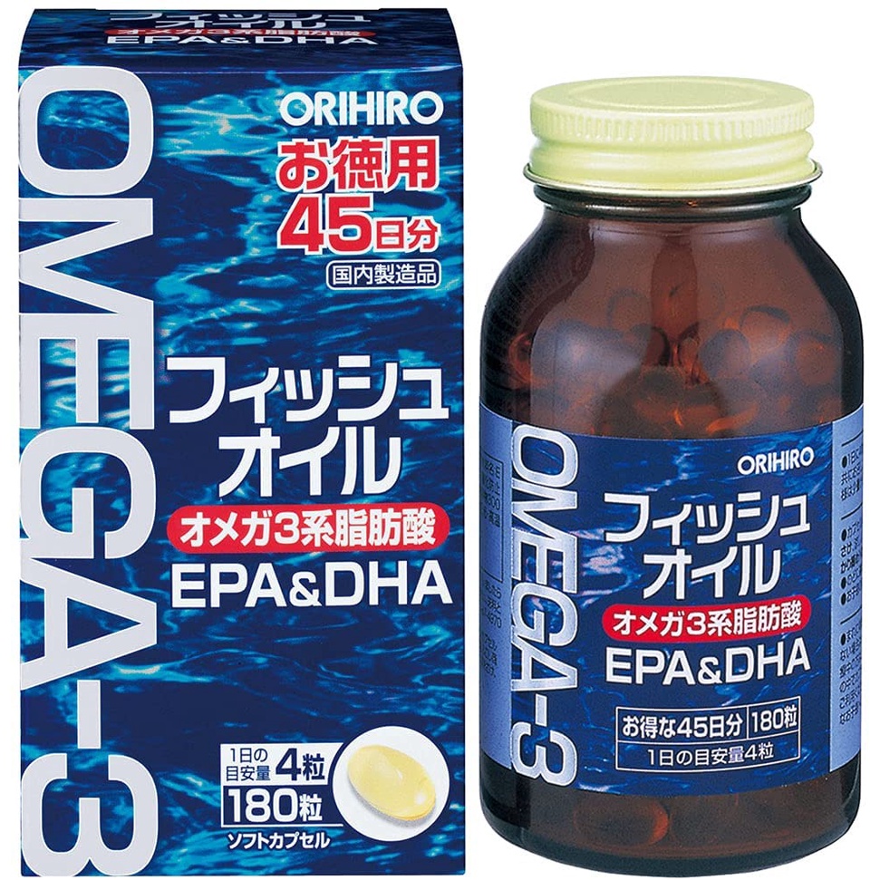 Viên uống dầu cá Omega-3 hỗ trợ tim mạch Orihiro 180 viên