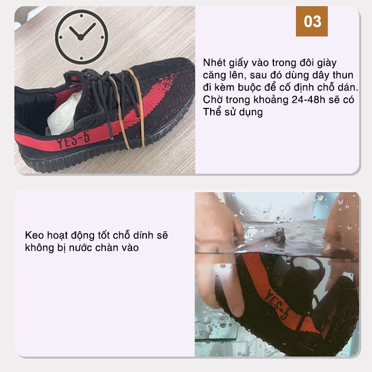 Keo dán giày thể thao sneaker chuyên dụng AODEGU 1630 đa năng siêu dính dùng được giày đá bóng, dép, đồ da, nội thất