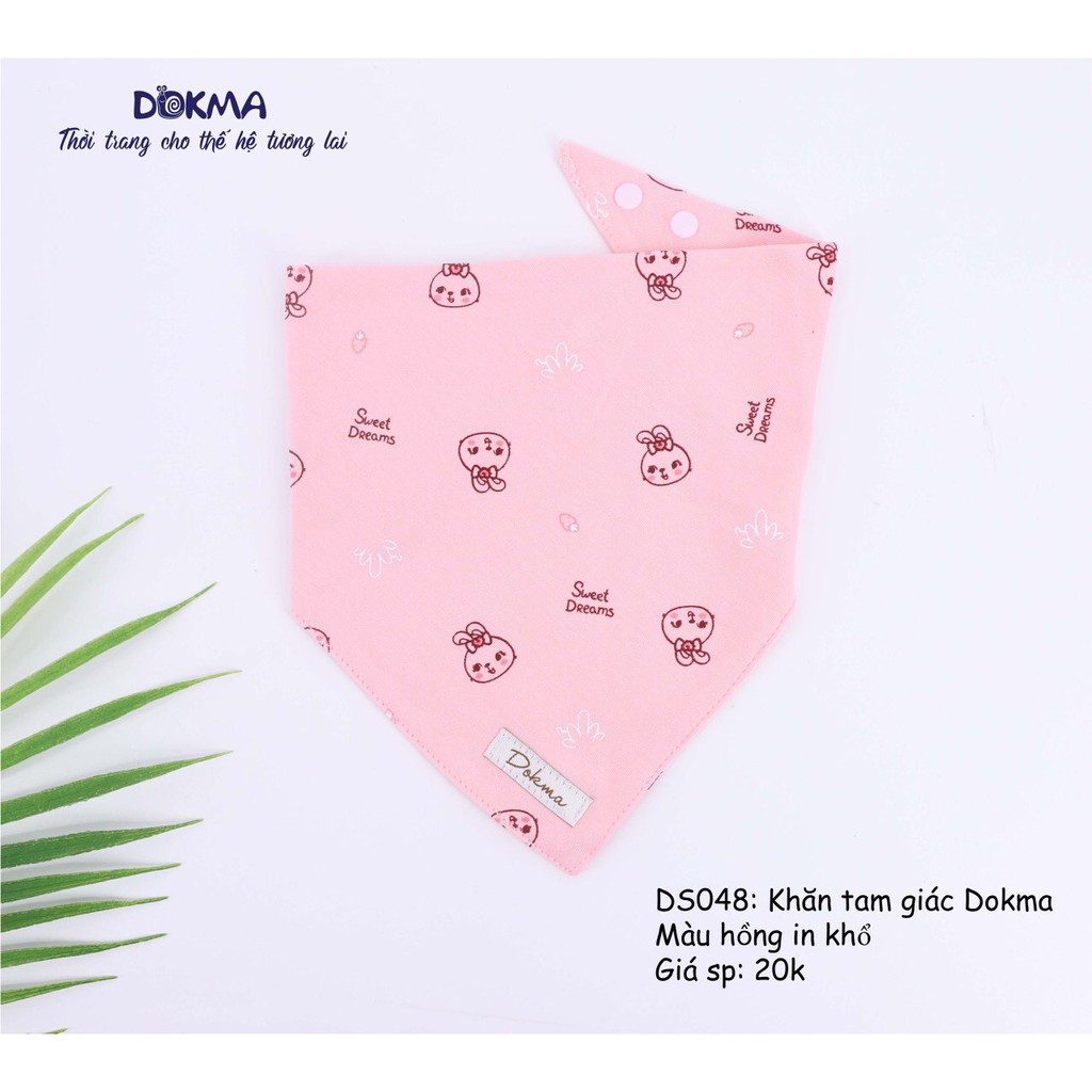 Khăn yếm tam giác cotton Dokma in hình siêu xinh
