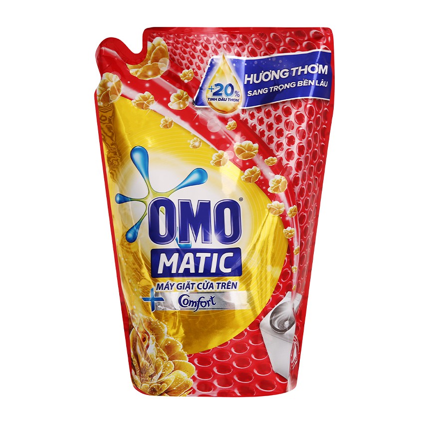 Nước giặt OMO Matic cửa trên comfort tinh dầu thơm túi 1.9 lít