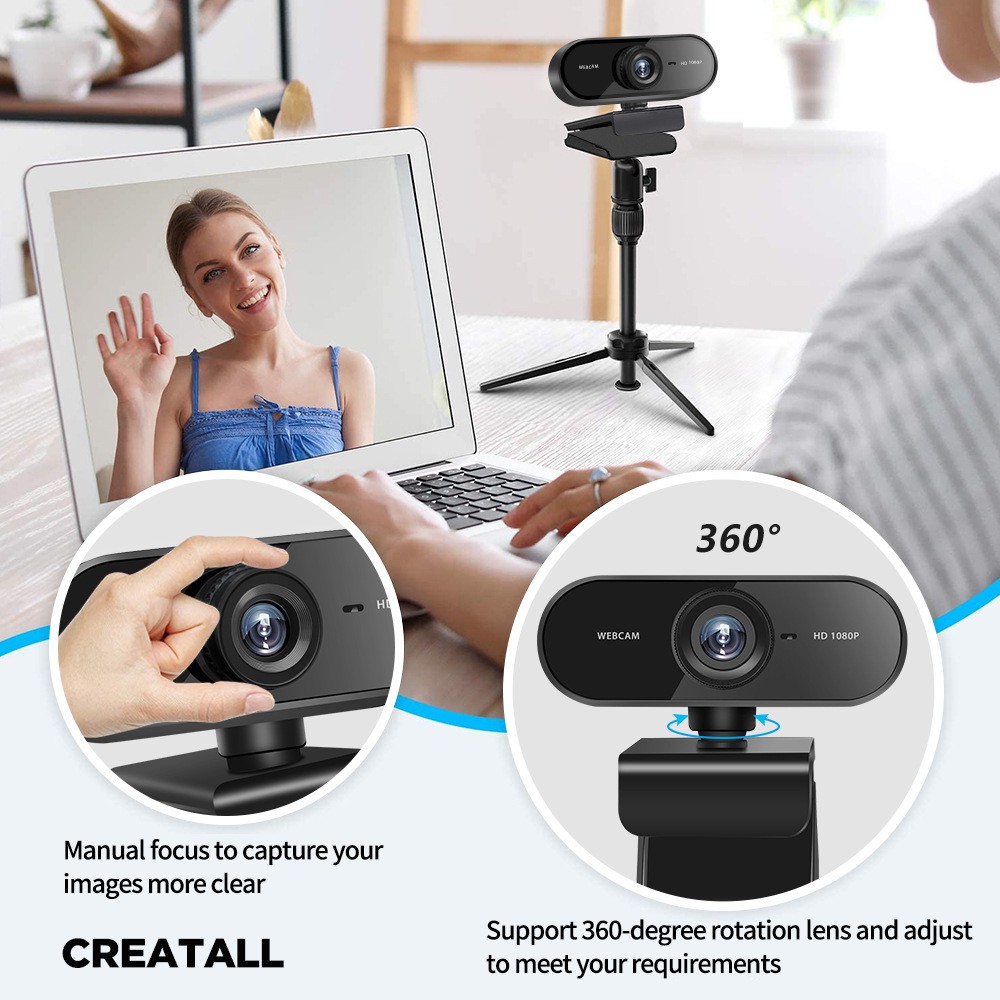 ✅Webcam Máy Tính, Webcam mini Full HD 1080P Có Mic-USB kẹp màn hình, Học Online Qua ZOOM - Gọi Video Zalo Q16