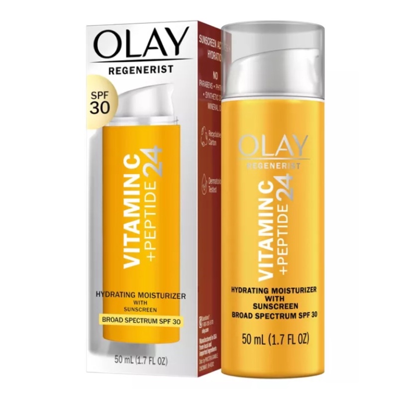 Bộ kem dưỡng +kem mắt + serum trắng da Olay Vitamin C Peptide 24