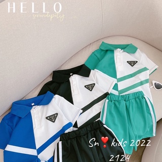 Bộ polo sọc chéo cho bé trai