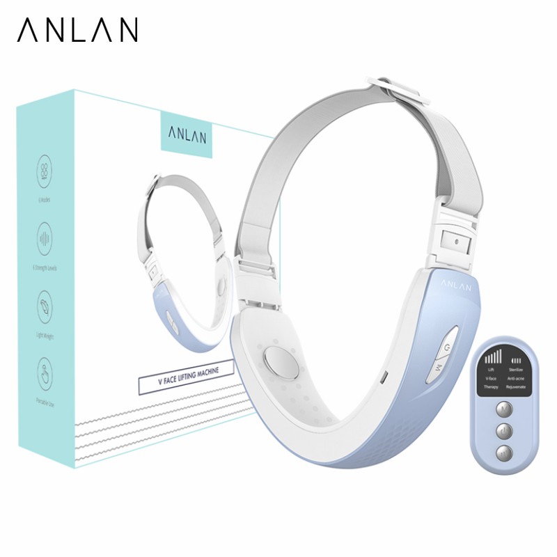 [Mã FMCG100K - 10% đơn 500K] Máy Massage Cằm ANLAN EMS Sử Dụng Ánh Sáng Đỏ/Xanh Lam Tạo Gương Mặt Chữ V