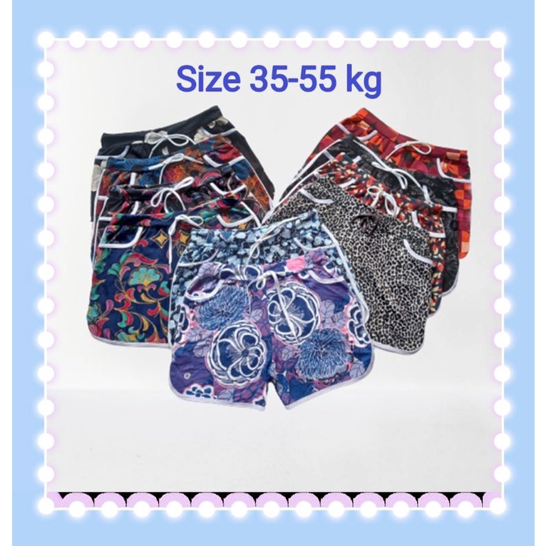 quần đùi nữ mặc nhà, vải thun, chạy viền, đủ họa tiết có dây rút