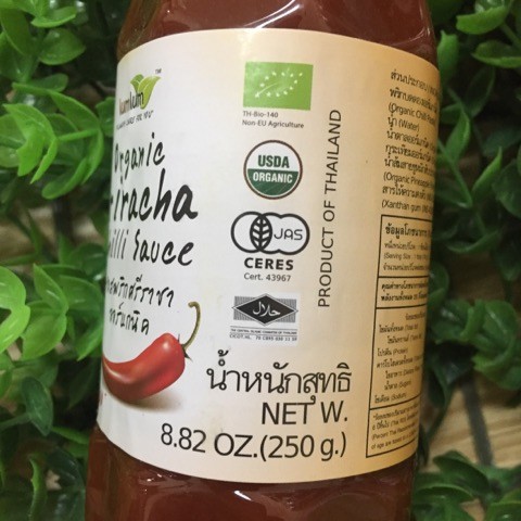 Tương ớt Sriracha hữu cơ 250g LUMLUM @Thái Organic-Chilli-Sauce-USDA-JAS-8.82oz