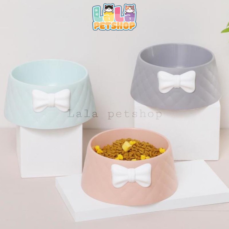 Bát Ăn Bằng Nhựa Cao Cấp Cho Chó Mèo, Bát Ăn Kiểu Nơ Nhiều Màu Sắc , LaLa Pet Shop