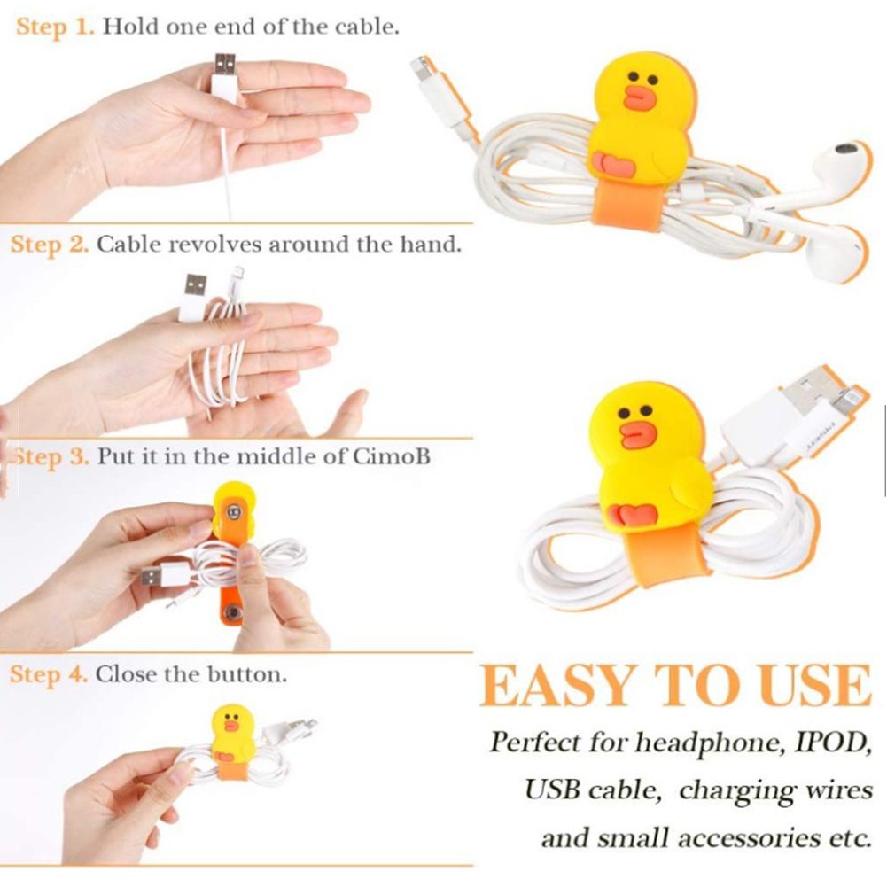 Dây quấn cáp/ tai nghe gọn gàng kiểu hoạt hình xinh xắn