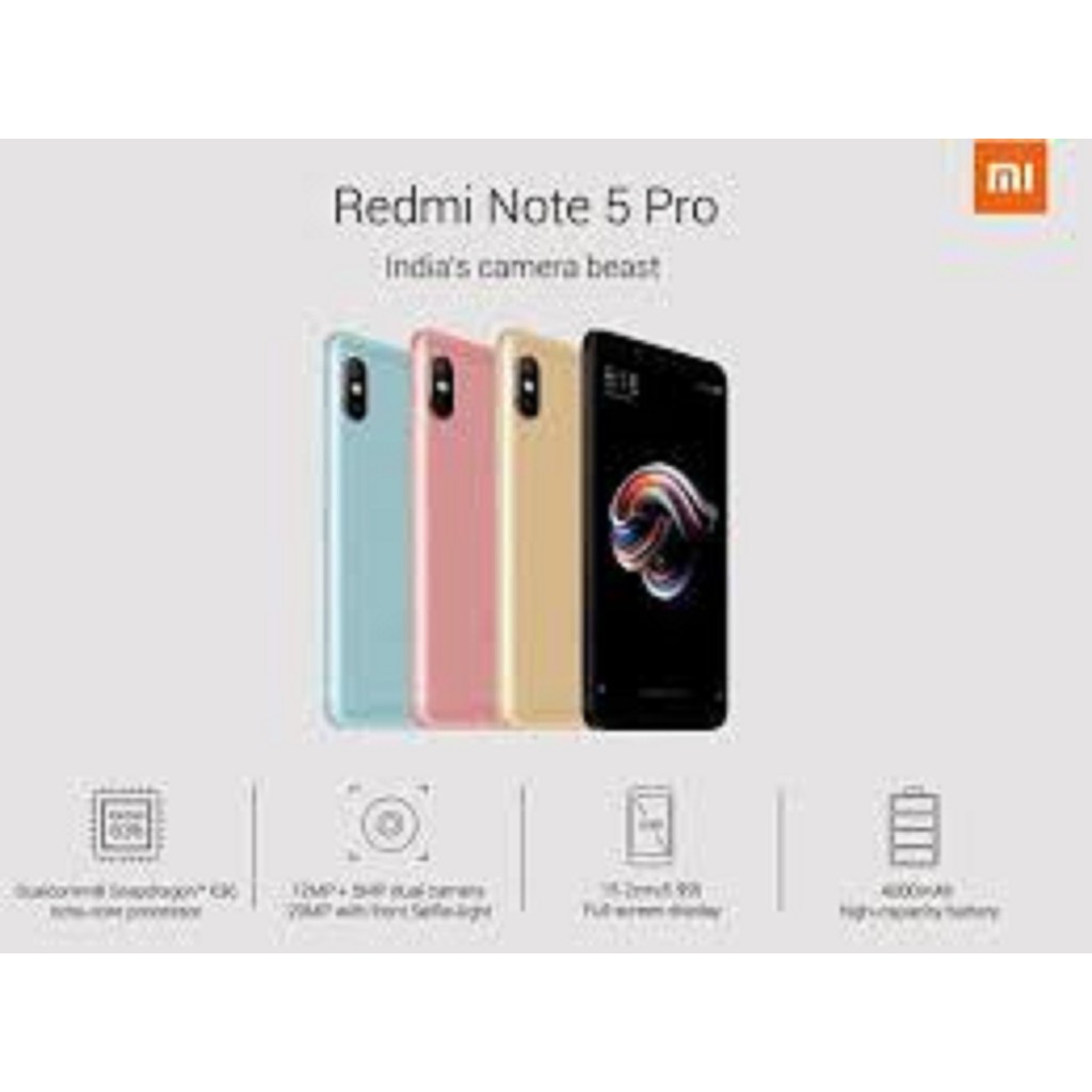 điện thoại Xiaomi Redmi Note 5 Pro 2sim (4GB/64GB Chính Hãng mới - có Tiếng Việt, Chơi PUBG/Free Fire mướt