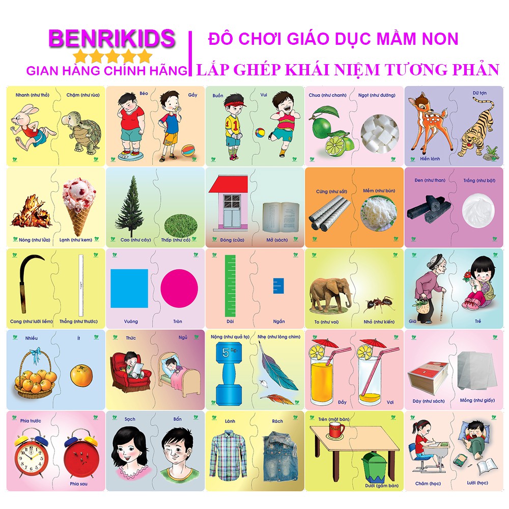 Bộ Đồ Chơi Lắp Ghép Các Khái Niệm Tương Phản Benrikids Hàng Candy Kids Hàng Candy Kids