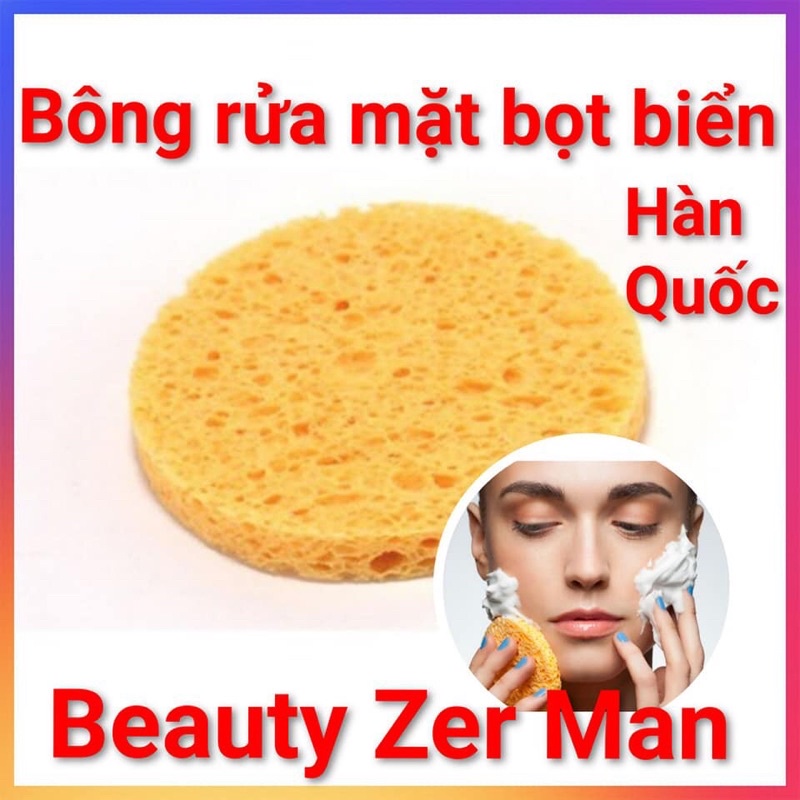 Bông rửa mặt bọt biển beauty zer man - Gói 2 miếng Hàn Quốc