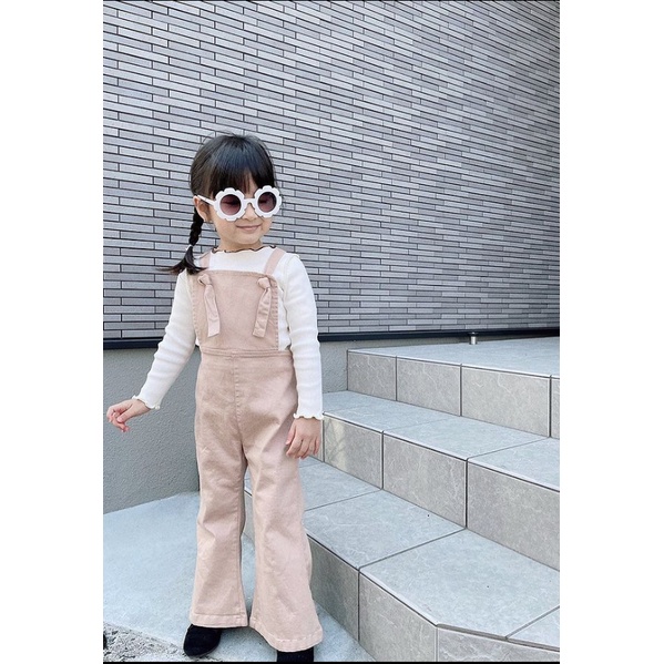 Quấn yếm hai dây bucket made in Korea ống loe vintage cho bé gái Hàn Quốc thời trang trẻ em BABYKOREA