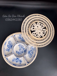 Khay đựng đồ ăn ( tặng kèm khay mây)