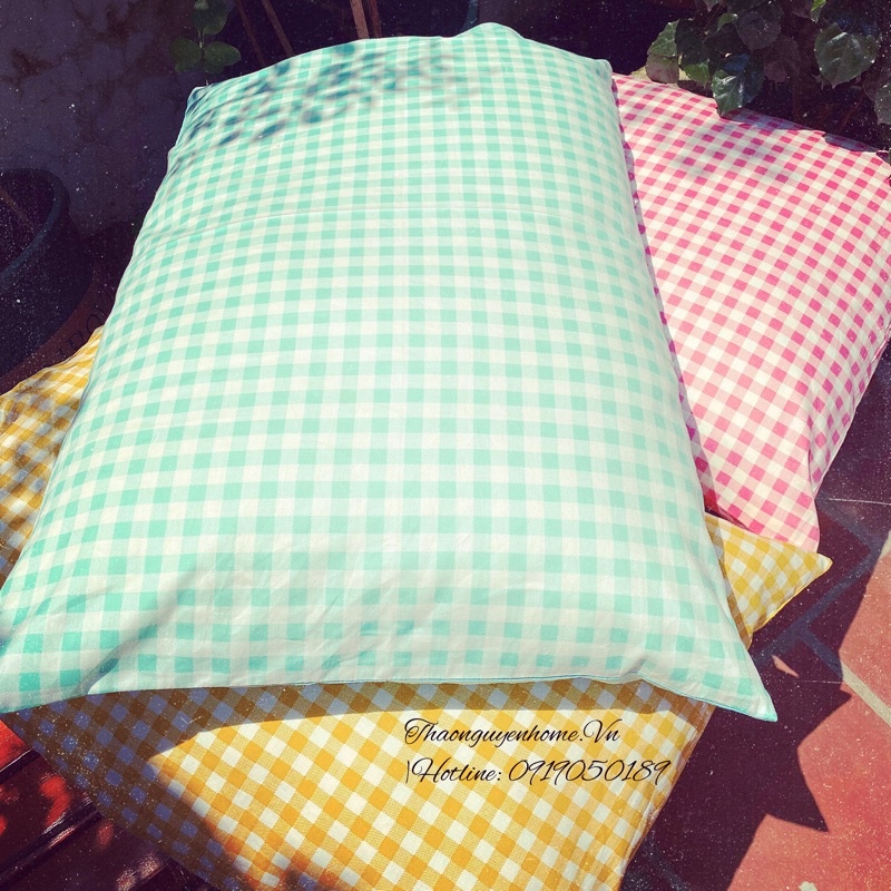 Vỏ gối cotton, gối bông gạo tự nhiên cỡ 50x68cm