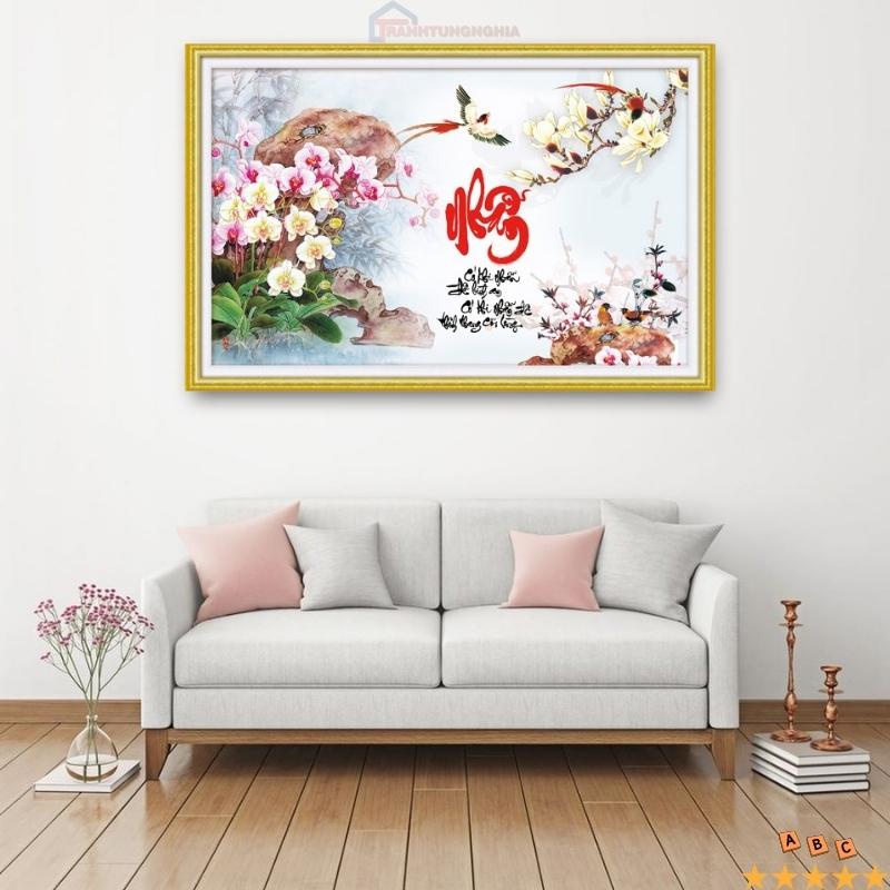 Tranh đính đá, tranh thêu chữ thập chữ nhẫn