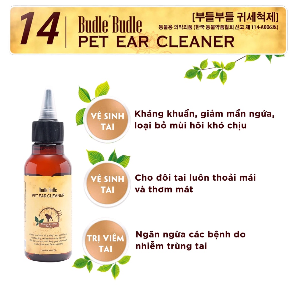DUNG DỊCH VỆ SINH TAI BUDLE BUDLE DÀNH CHO CHÓ - HAYUMI
