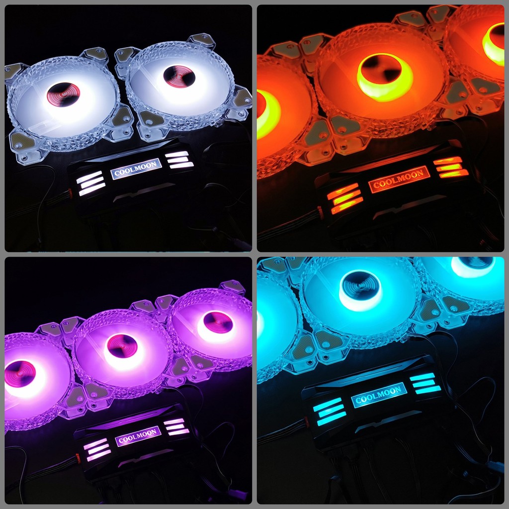 HUB Aura Sync P-ARGB V2.0 Coolmoon cho Fan Led RGB và đèn Led RGB đồng bộ Mainboard máy tính