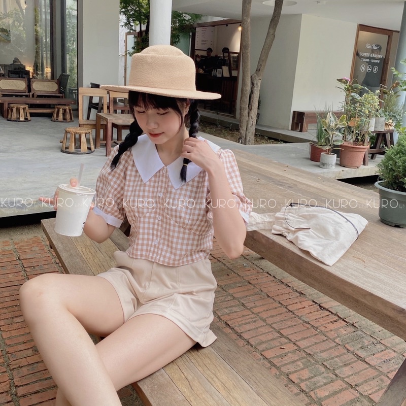 Áo croptop phối cổ 3 màu