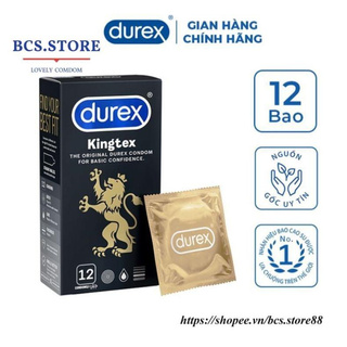 [Che tên sản phẩm] BAO CAO SU Durex Kingtex hộp 12 cái chính hãng