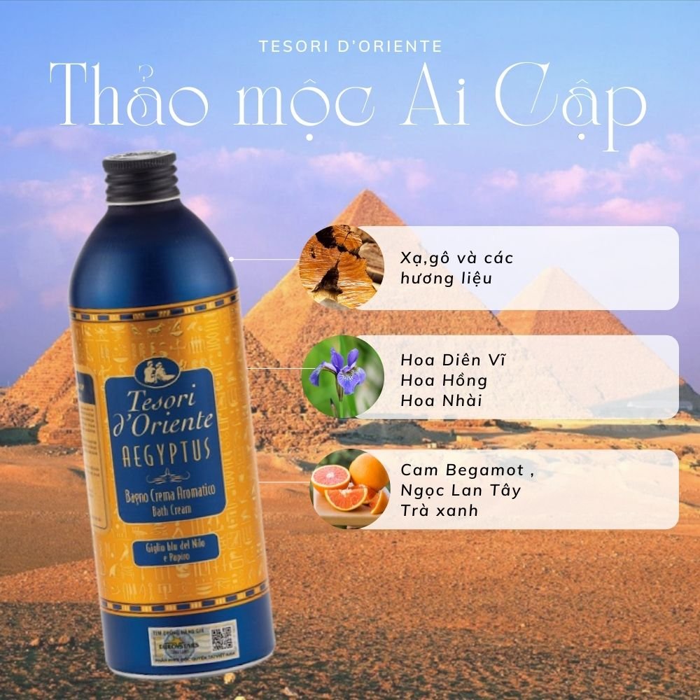 [HÀNG CHÍNH HÃNG ] Sữa Tắm Nước Hoa Ý Thảo Mộc Ai Cập Tesori Aegyptus Schower 250ml / 500ml