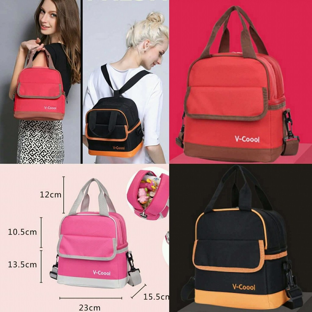 - Túi giữ nhiệt, giữ lạnh bảo quản sữa cao cấp 2 ngăn size lớn V-Coool
