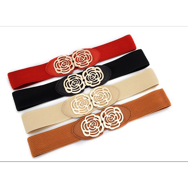 Đai váy bản 3cm đỏ đen B2