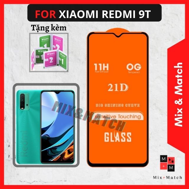 Kính Cường Lực Xiaomi Redmi 9T - Siêu Mượt-Full màn cao cấp- Cảm ứng siêu nhạy-Không bám vân tay - Bảo hành 1 đổi 1