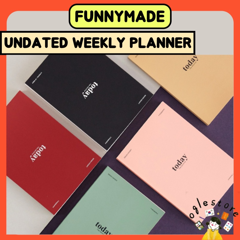 Funnymade 1Year Undated Weekly Diary Korea Scheduler Korean Planner Notebook Linenote Gridnote Korean Stationery Oglestore