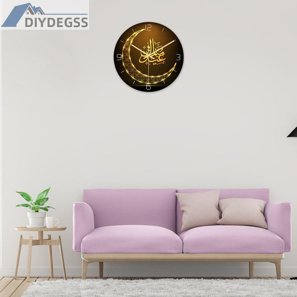 Diydegss2 Frameless Muslim Element Wall Clock Ramadan Event Party Clock Room Decor