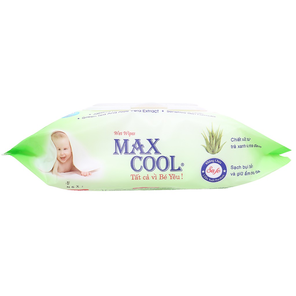 Khăn ướt Max Cool không mùi gói 100 miếng