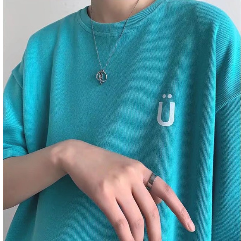 Áo Thun Tay Ngắn Cổ Tròn In Logo Đơn Giản 5 Màu Sắc Thời Trang Mùa Hè Cho Nam