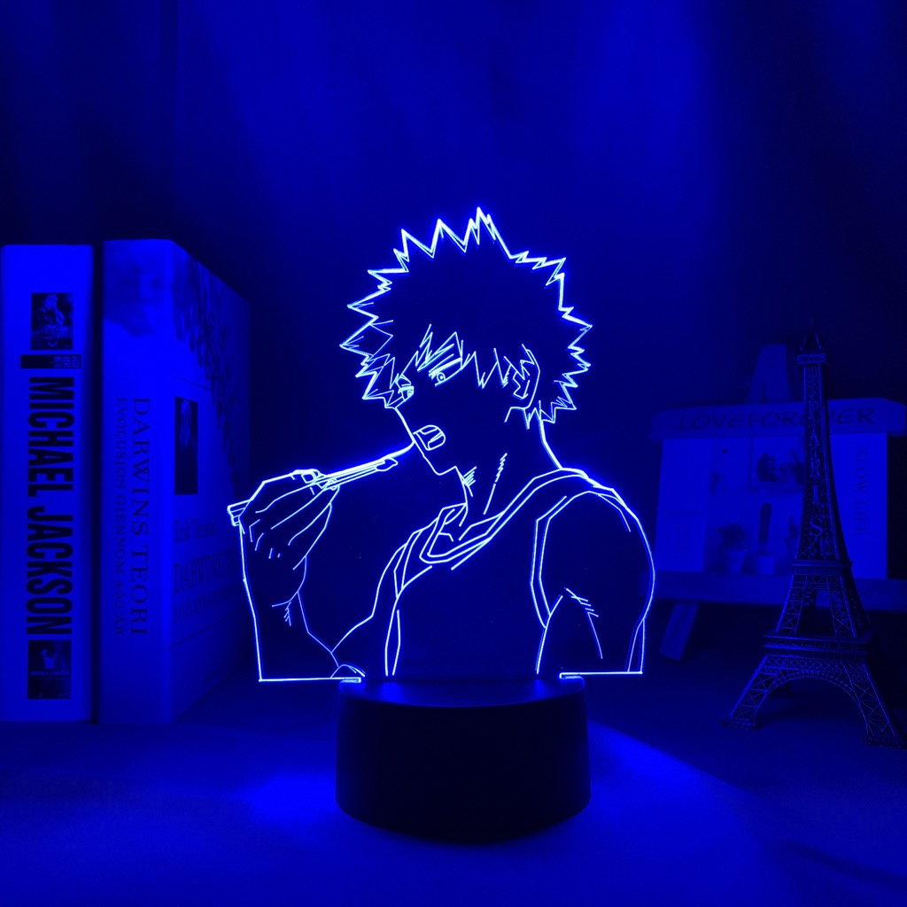 Đèn ngủ bóng Led 3D hình Bakugo My Hero Academia